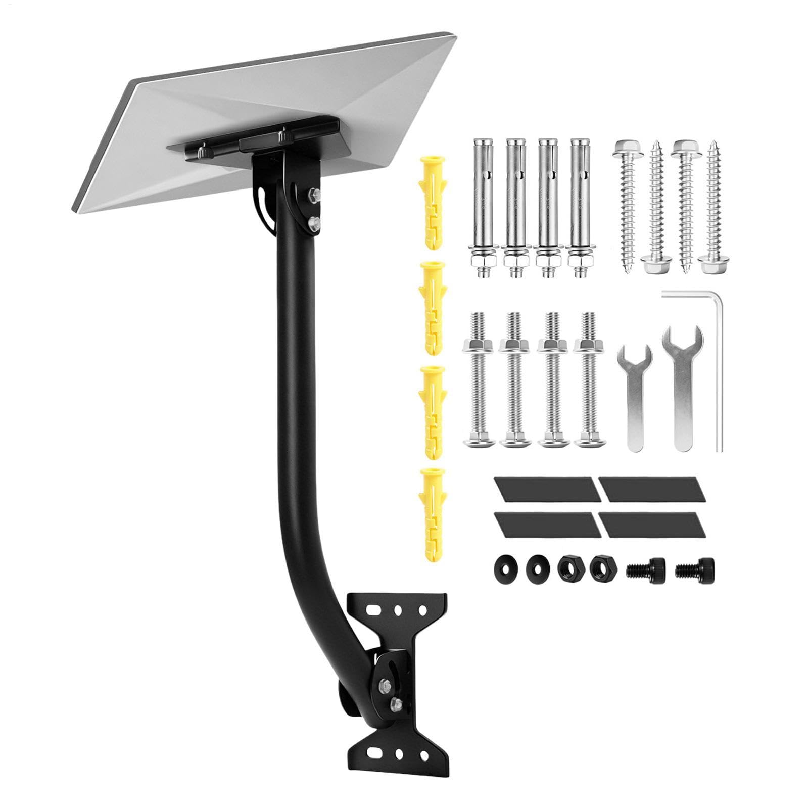Supports De Montage D'Antenne Bras Orientable pour Parabole Internet | Bras Montage Satellite Anti-Vent Pour Mur -Toit Toit Extérieur Camping-Car Maison Pelouse Antenne Répéteur