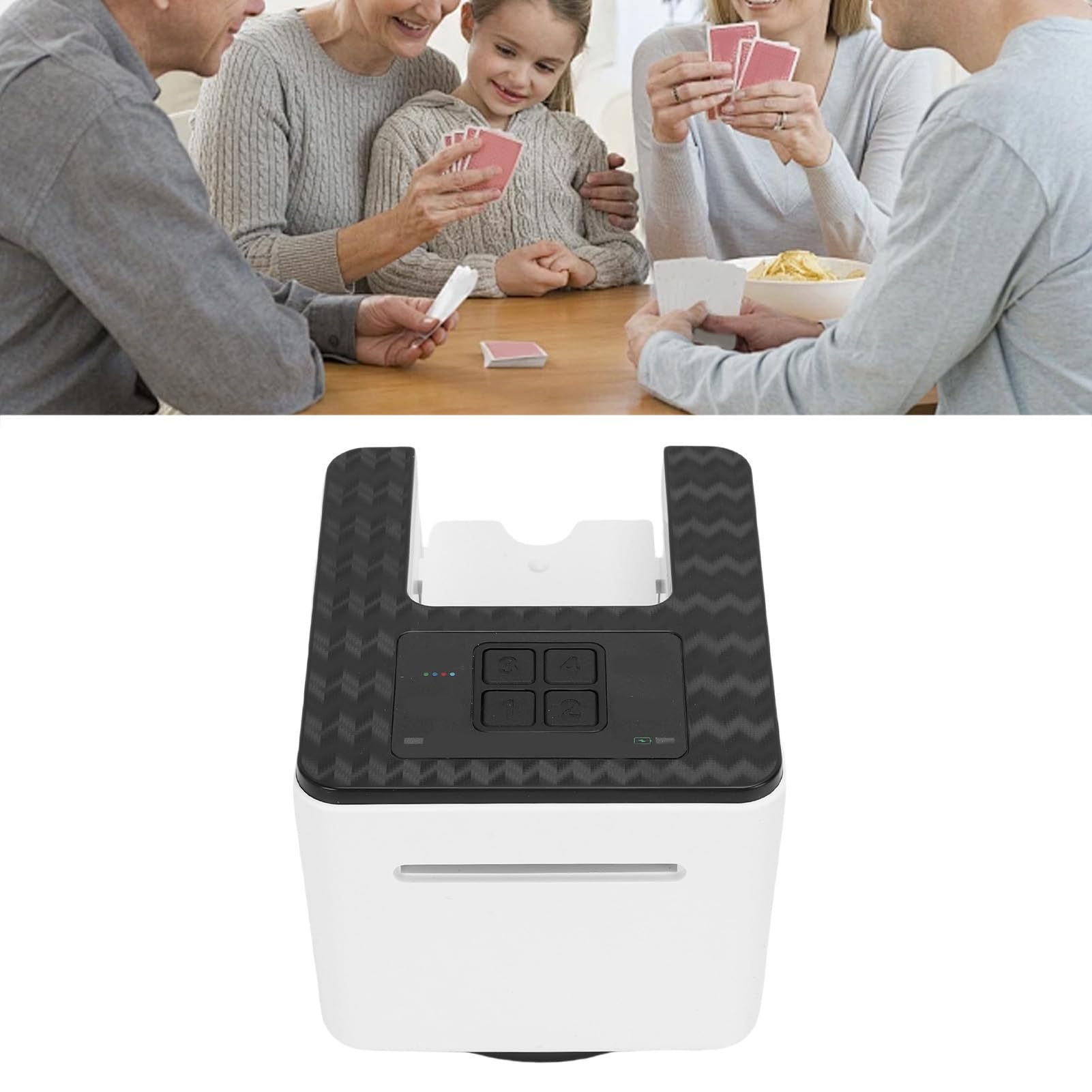 Asixxsix Mescolatore e Mazziere di Carte Automatico, Mescolatore e Distributore Elettrico 2 in 1 con Rotazione di 180 o 360 Gradi Motore a Basso Rumore per Giochi di Carte Poker