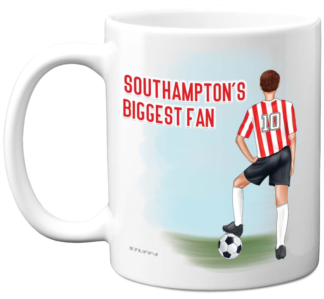 Stuff4 Football Mug Gift for Southampton Fans - Footy Biggest Fan - Happy Birthday Mugs Present Gifts for Son Dad Brother Uncle Colleague Friend Cousin, 11oz Ceramic Dishwasher Safe Coffee Tea Cup