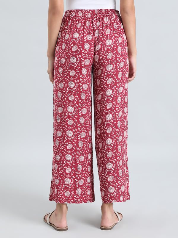 Image of GO COLORS Soft Viscose Printed Palazzo Full Length for Women| Breathable, Mid Rise