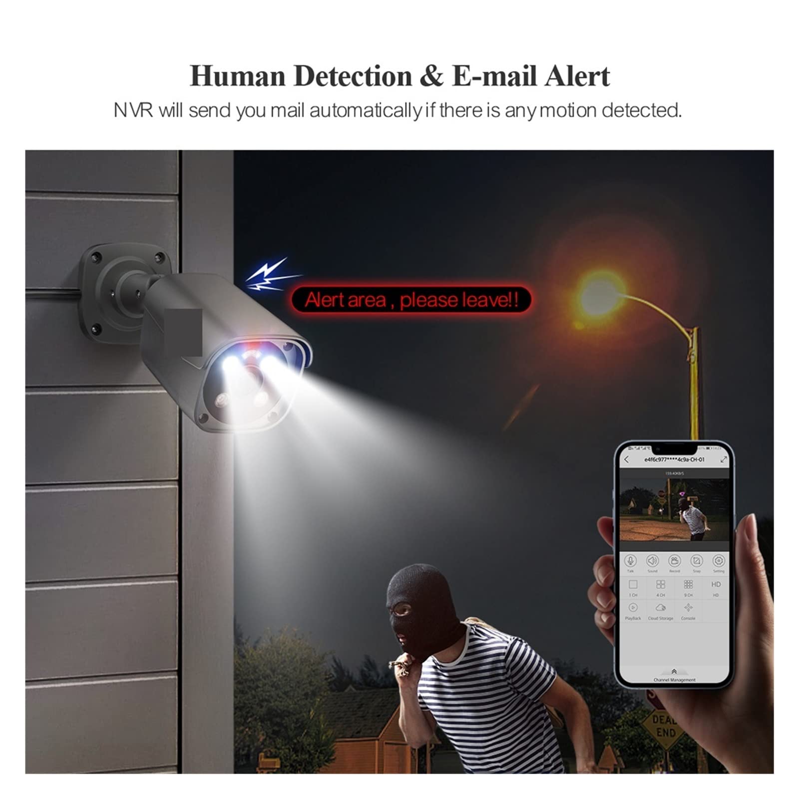 Sistema De Cámara PoE Smart Ai Visión Nocturna A Todo Color Detección Facial Video Kit De Vigilancia De Seguridad FáCil De Instalar(2T,8CH 2pcs Camera 5MP)