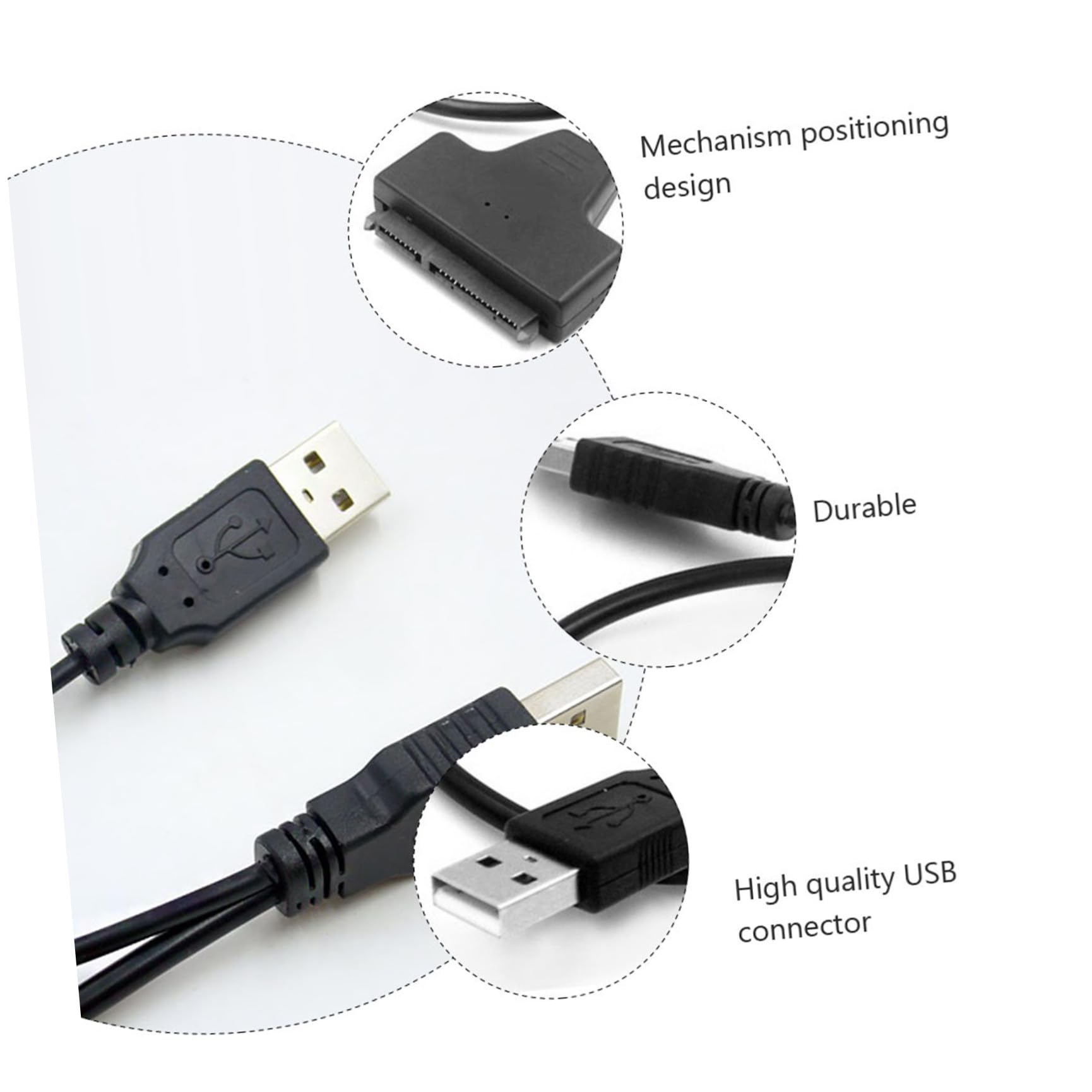 BESTonZON 6 Pz Cavo dati HDD cavo USB 2. Cavo per disco rigido da 5 pollici adattatore cavo del disco rigido dati del semplice facile da guidare cavo di azionamento