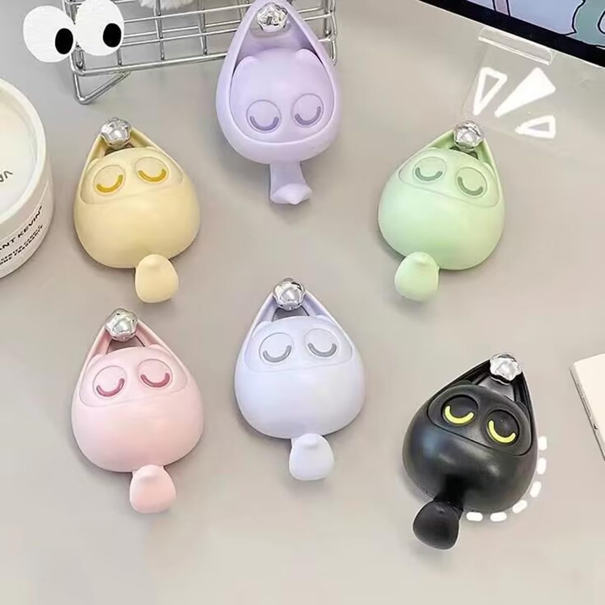 Creative Cute Wink Cat Hooks, Simpatico Appendiabiti Adesivo for Animali Domestici, Gancio Portachiavi Gatto, Ganci Adesivi da Parete a Forma di Gatto for Cappotto, Sciarpa, Cappello, Asciugamano, Gan