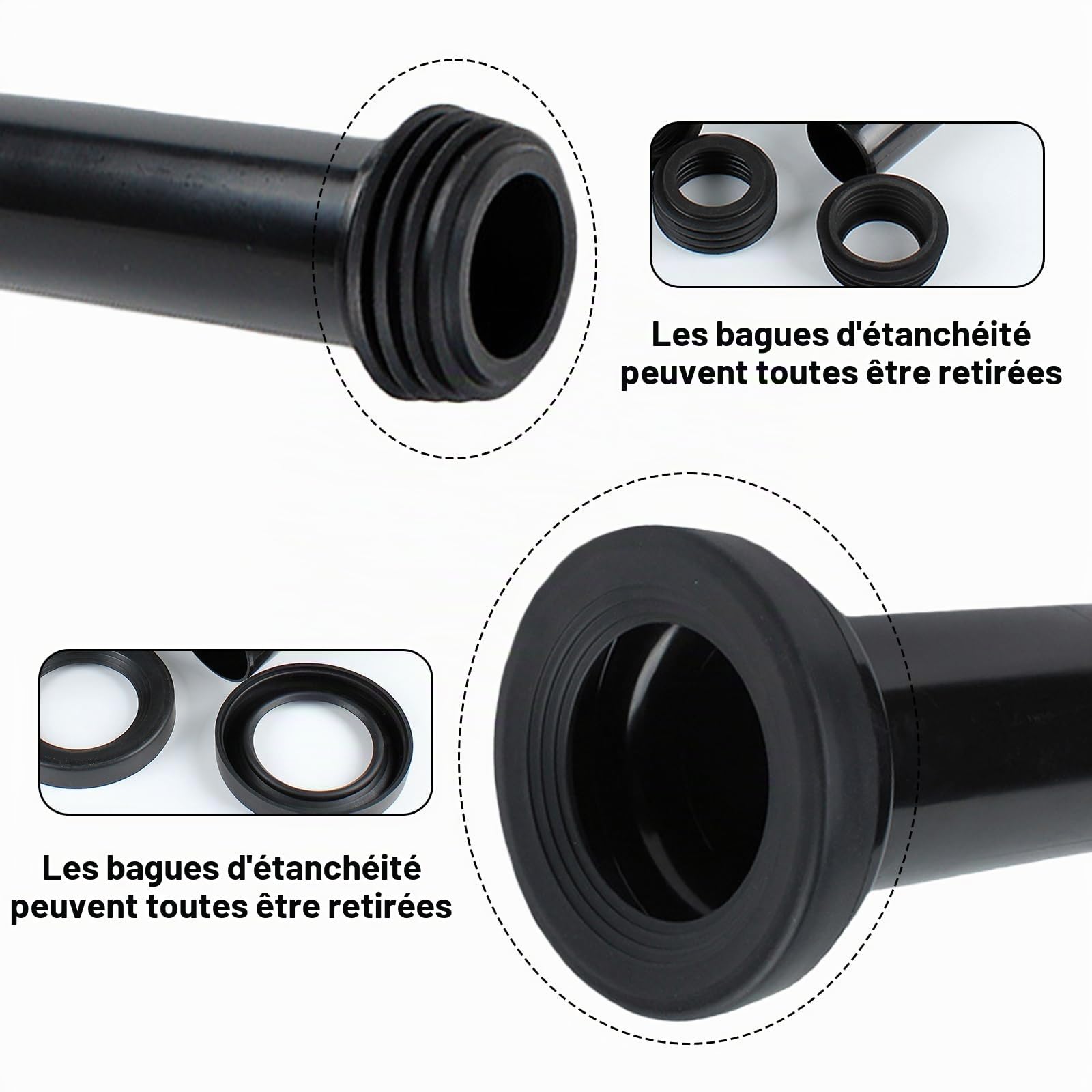 Kit de raccordement pour chasse d'eau murale, diamètre du tuyau en PVC 90/110, longueur 180 mm, compatible avec Geberit Duofix 405.116.00.1 - Tuyau de vidange mural (modèle :
