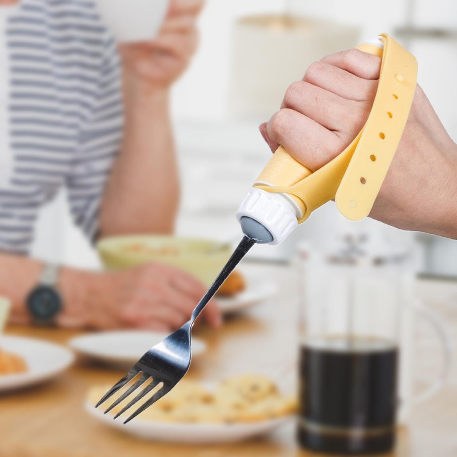 Easy Grip zestaw sztućców dla seniorów, obracane o 360°, z ergonomicznym, antypoślizgowym uchwytem, dla osób cierpiących na chorobę Parkinsona lub osoby z drżeniem
