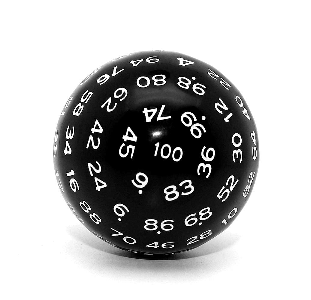 D100 Dice Polyhedral Dice 100 Sided 45mm Giant DND RPG Games Dice Solid