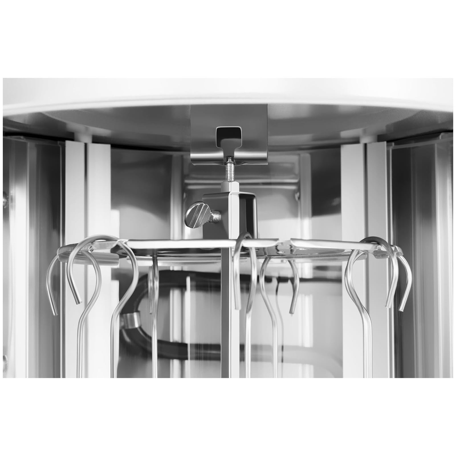 Royal Catering Rôtissoire Verticale Machine À Kébab Poulet Électrique Appareil Mini Machine Grill Rotatif RCGV-1400 (3-en-1, 1 500 W, 120 °C max., Minuterie 60 min, Nombreux Accessoires)