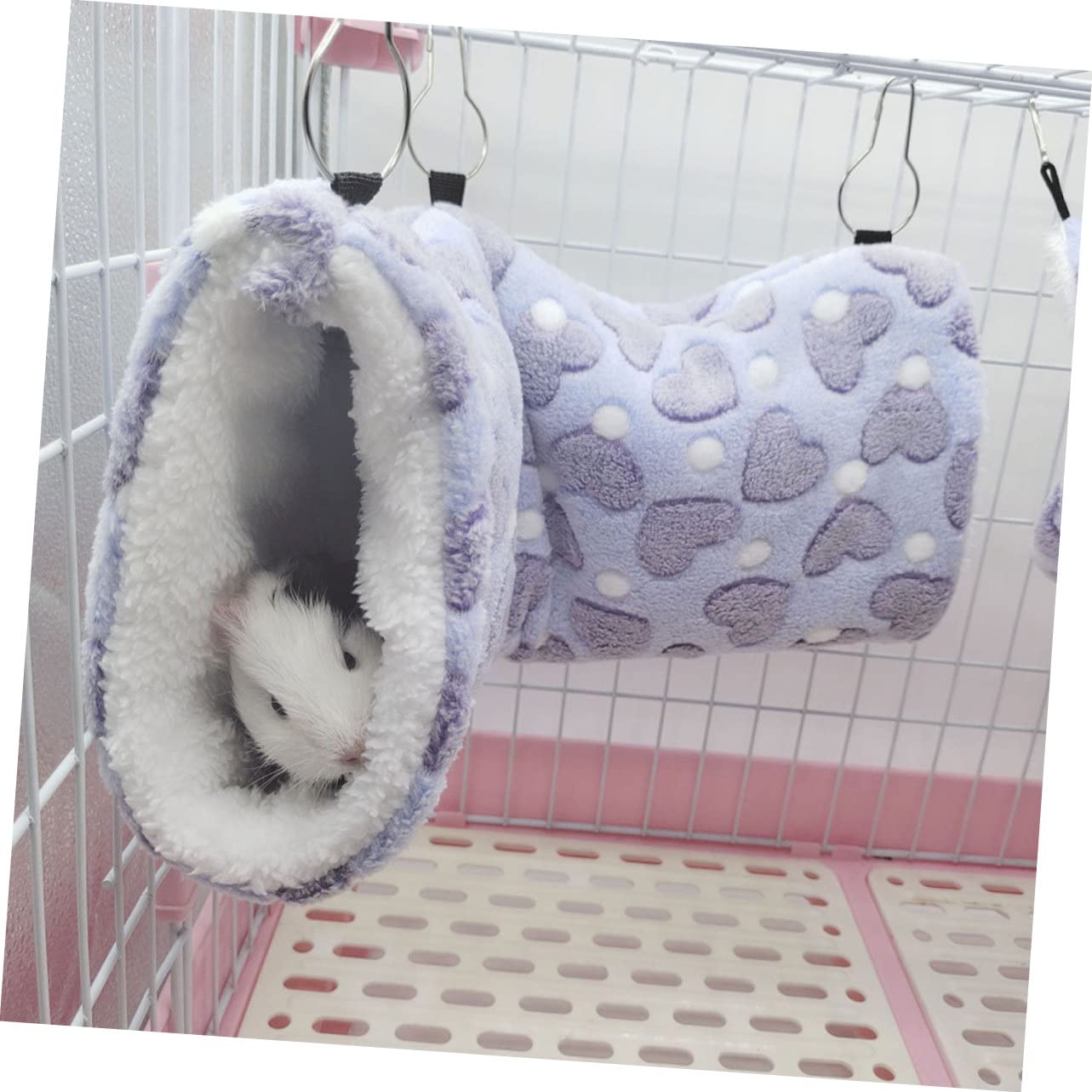 BESPORTBLE 3pezzi Hammock Per Criceti e Furetti Tunnel Appeso Per Piccoli Animali Comodo e Caldo Accessorio Per Gabbia Inverno Adatto Cincillà e Porcellini