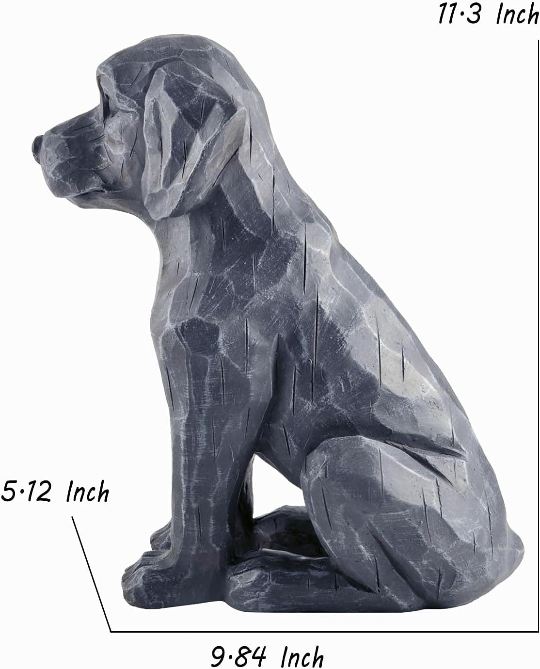 Black Labrador Retriever Gifts Black Lab Yard Ornaments Garden Dog Statues and Figurines Outdoor Resin 11.3 Inch Tall