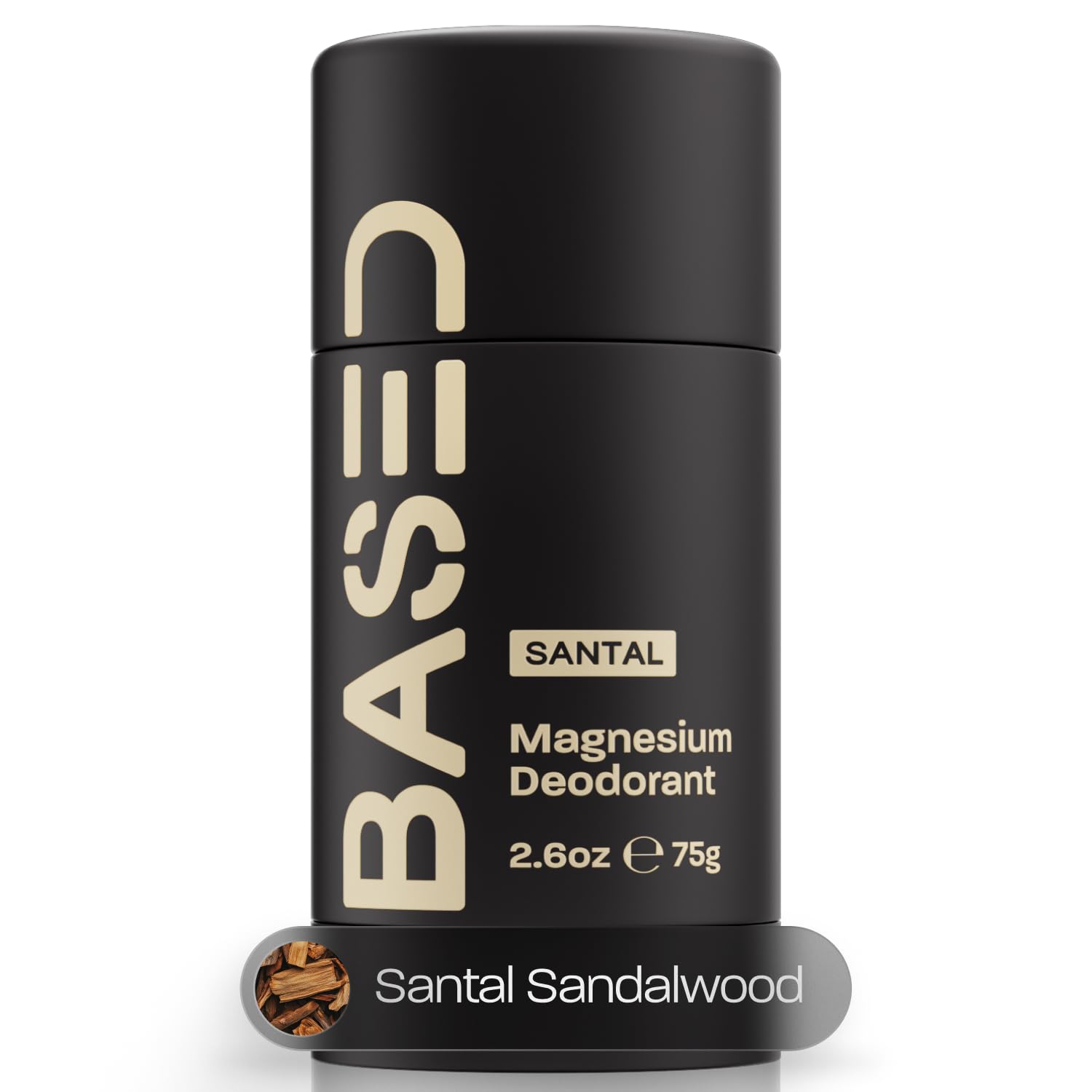 BASED Performance Deodorant For Men, All Day Odor Protection, Aluminum Free with Magnesium, Beeswax & Shea Butter, 100% Paraben, Sulfate, Phthalate Free, Naturally-Derived Santal Sandalwood Scent