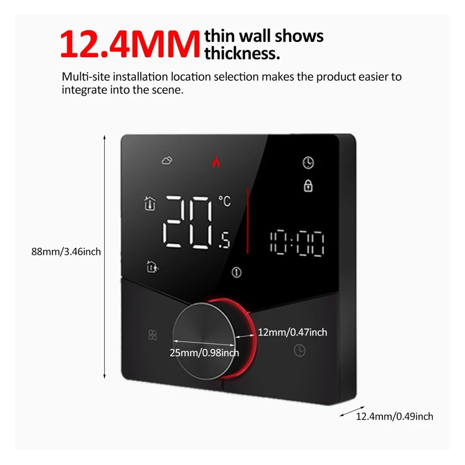Inteligentny termostat, Inteligentny termostat grzewczy Cyfrowy regulator temperatury Wyświetlacz LCD Tygodniowy programowalny termostat Inteligentna kontrola aplikacji Life(Water Heating)