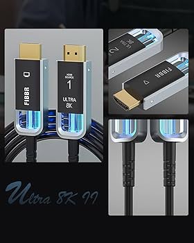 Amazon | FIBBR Ultra8K II 56Gbps Fiber HDMI 2.1 Cable 1M