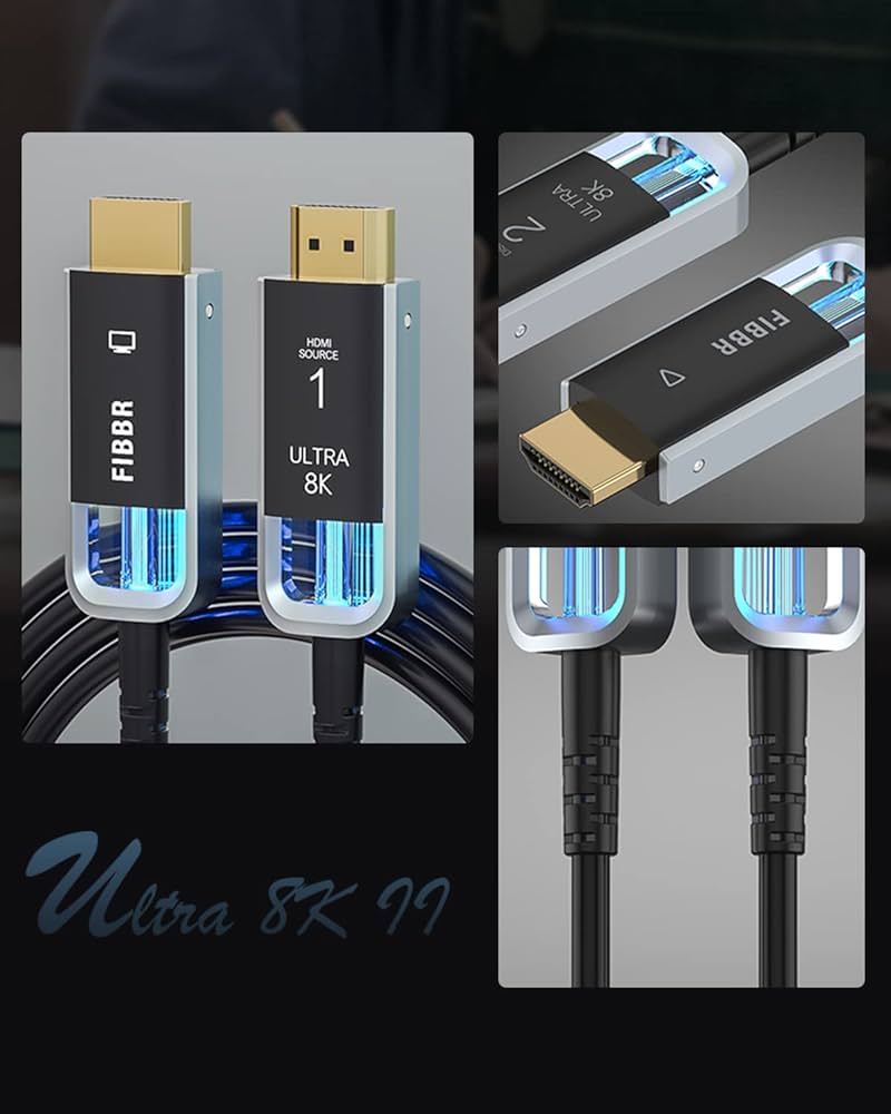 Amazon | FIBBR Ultra8K II 56Gbps Fiber HDMI 2.1 Cable 1M