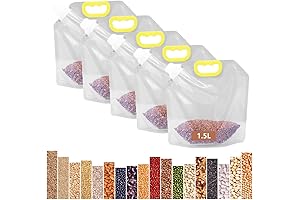 5 Pack Grain Storage Container Moisture-Proof Sealed Bag 1.5L