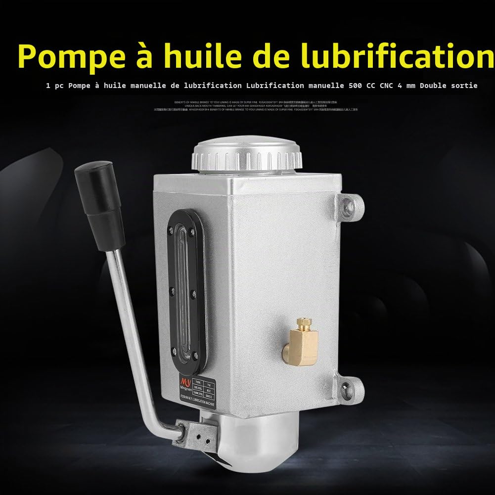 Lubrification de la Pompe à Manuelle Lubrification à la Main CNC 500CC 4 mm Port de Sortie Double pour fraisage, poinçonnage et équipement de Machine de découpe