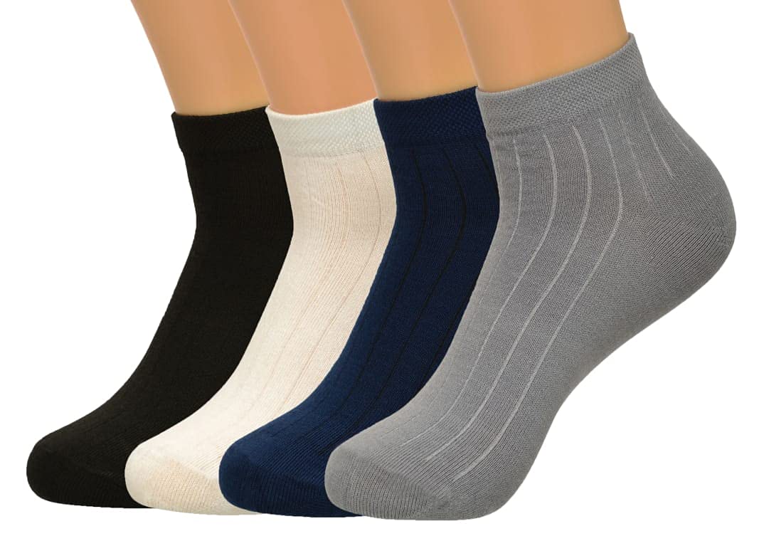 Ankle Socks for Men | Ultra-Soft, Thin & Breathable | Odour-Free & Anti-Bacterial | 3X Softer than Cotton | Free Size,Multicoloured Cotton Socks-image-5