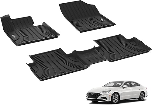 3W Alfombrillas para Hyundai Sonata 2020-2024/Kia K5 2021-2024 (solo para modelos FWD), revestimiento de suelo de TPE para todo tipo de clima,