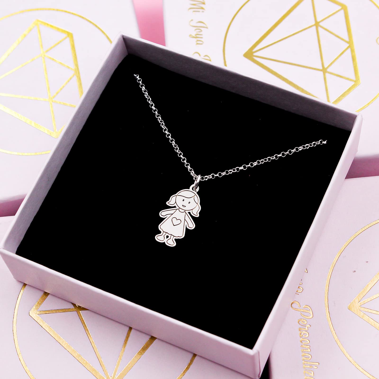 Collar Con Niños Plata de ley Personalizado- Colgante para Mama, Abuela, Tía o Madre Primeriza con Nombres de Hijos, Nietos o Sobrinos - Ideas Regalo Dia de la Madre Navidad Cumpleaños o Aniversario