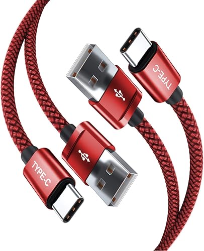 Paquete con 2 cables USB C de 6.6 pies, Nylon trenzado tipo C, cable de carga, Funciona con Samsung Galaxy Note 9, 8, S8, S9, S10, 10 Plus, S10E,