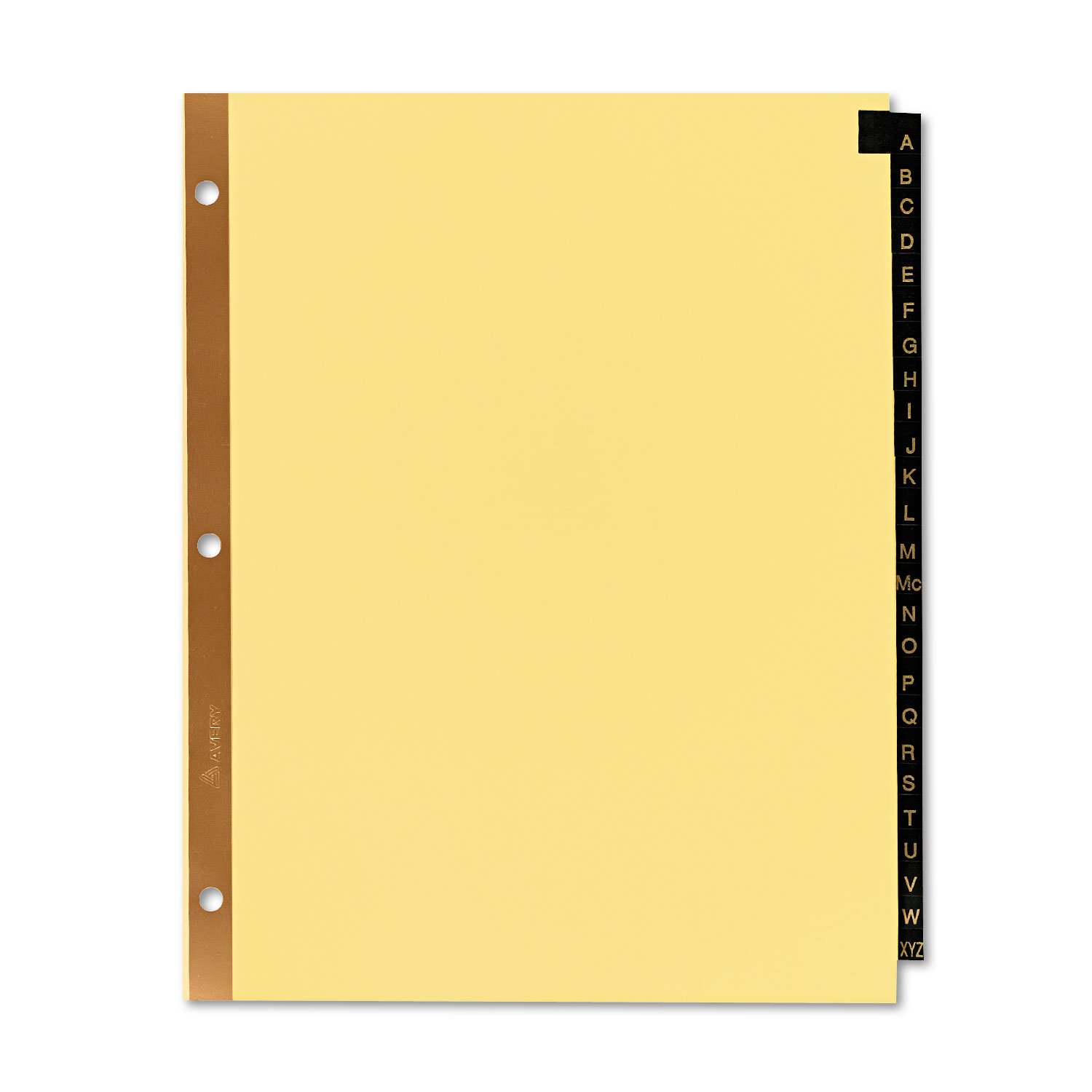 Avery 11350 Black Lthr Tab Dividers,3-HP, A-Z, 8-1/2-Inch x11-Inch, 26 Tabs, Buff - Image 3