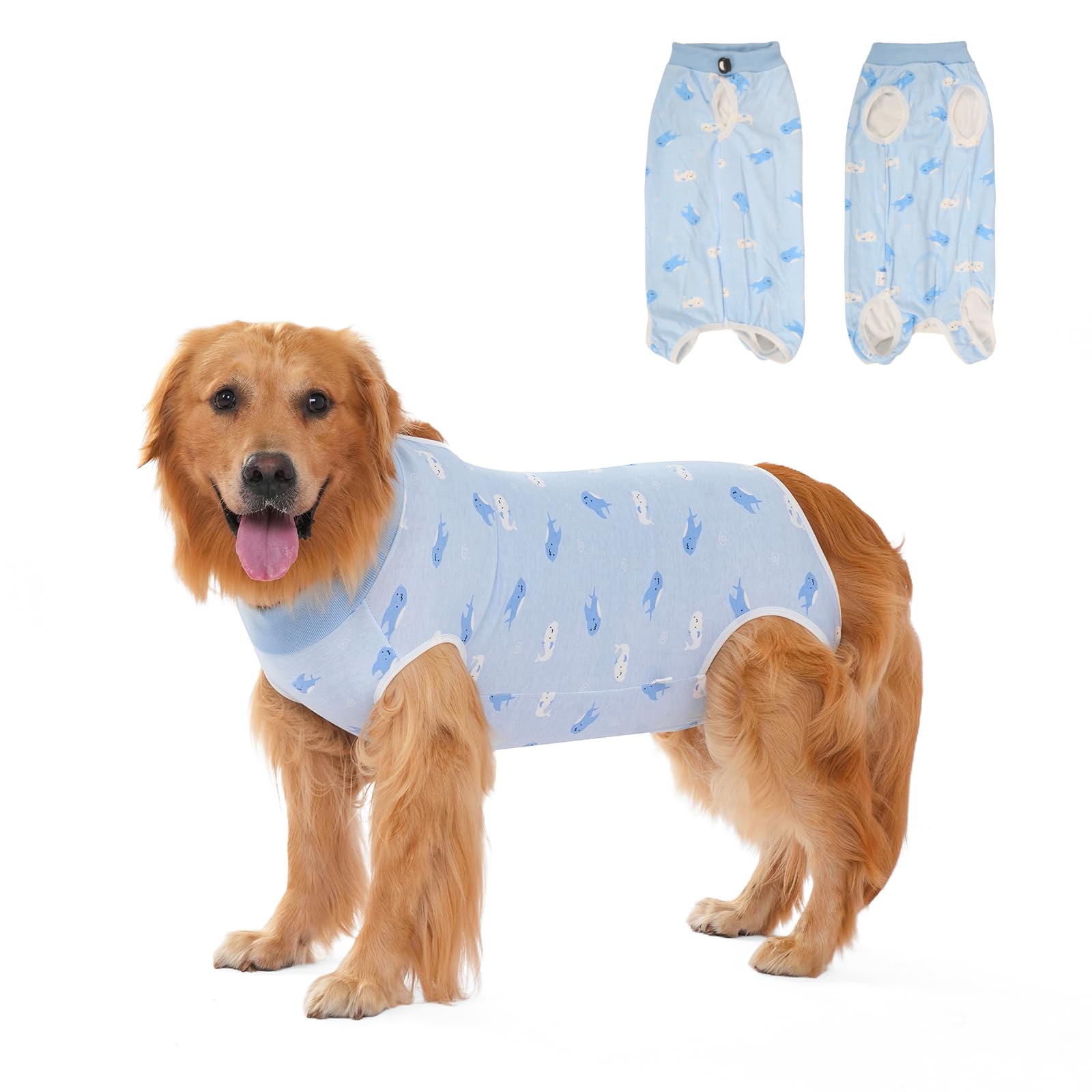 DoggieKit Dog Surgery Recovery Suit,Dogs Recovery Suits for Female and Male,Dog Surgical Suit,Surgical Vest for for Small Medium Large Dogs (Blue-whale