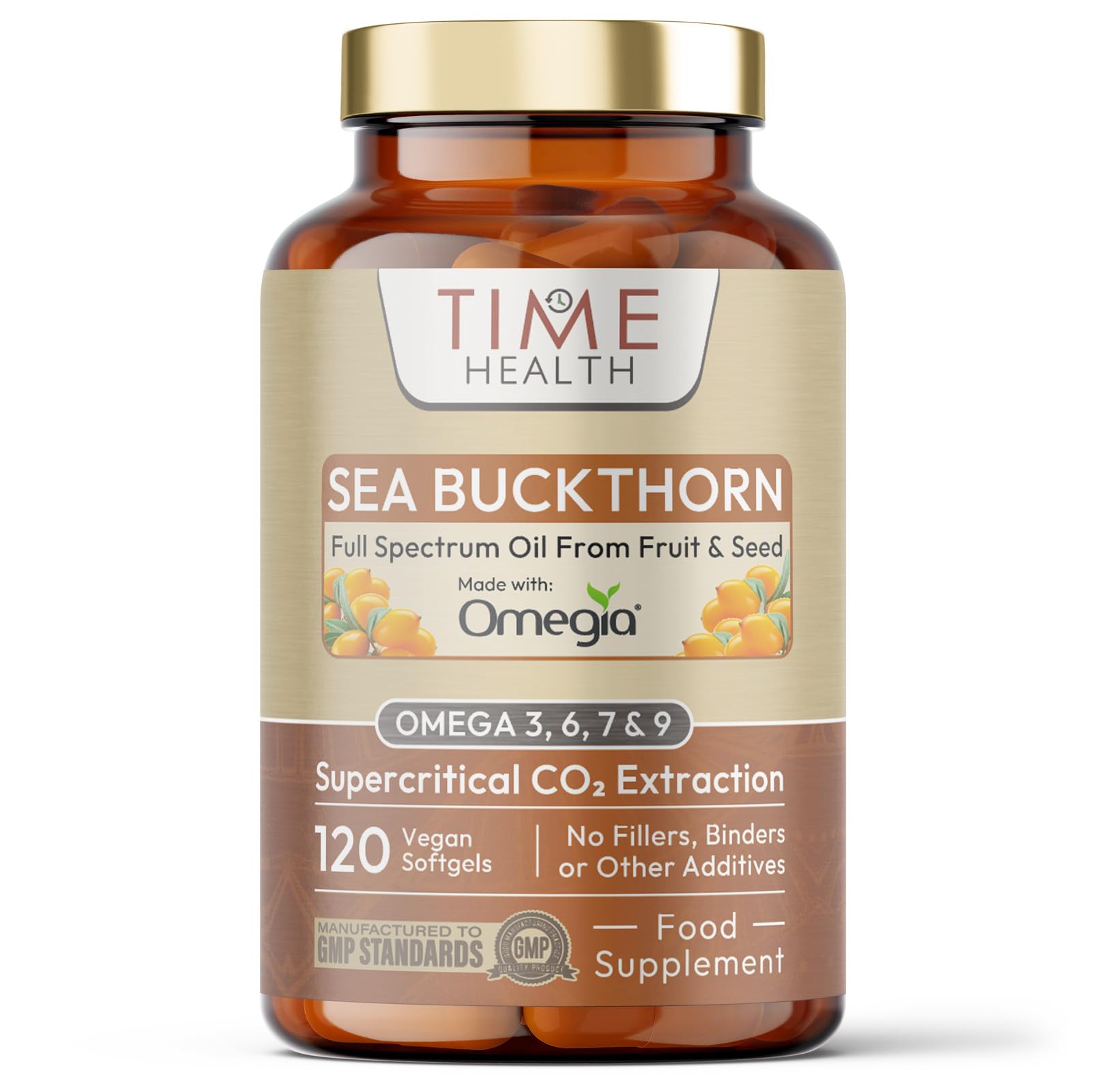 Wildcrafted Sea Buckthorn – Omega 3, 6, 7 & 9 – Optimal Eye & Skin Health – Carrageenan Free – Formulated with Premium Omegia® – Vegan, Kosher, Non-GMO