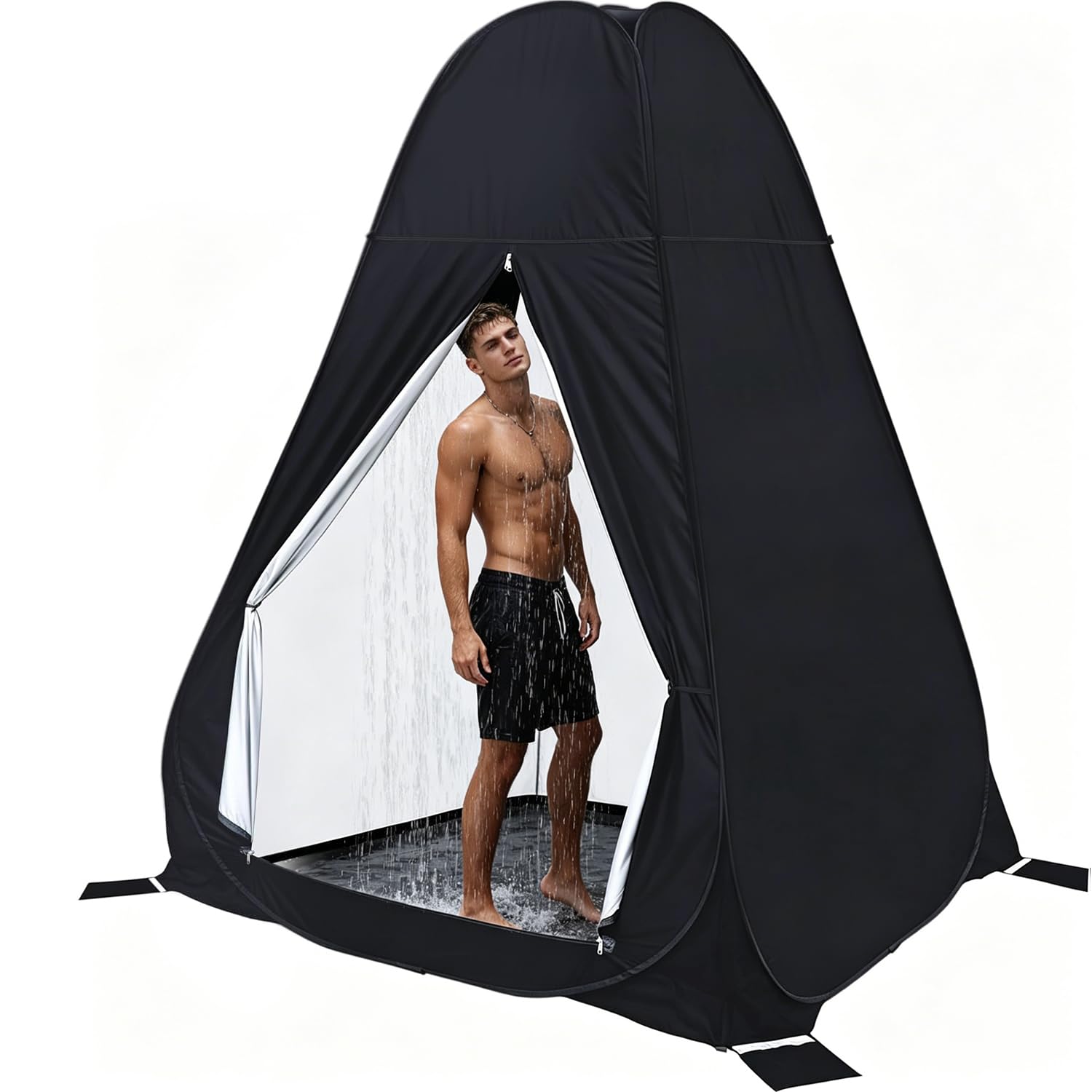 Camping Toilettenzelt riggoo Duschzelt Pop Up Umkleidezelt Privatsphäre Toilette Umkleidekabine Lagerzelt Mobile Outdoor WC Zelt für Camping & Beach, mit Tragetasche(UV 50+)