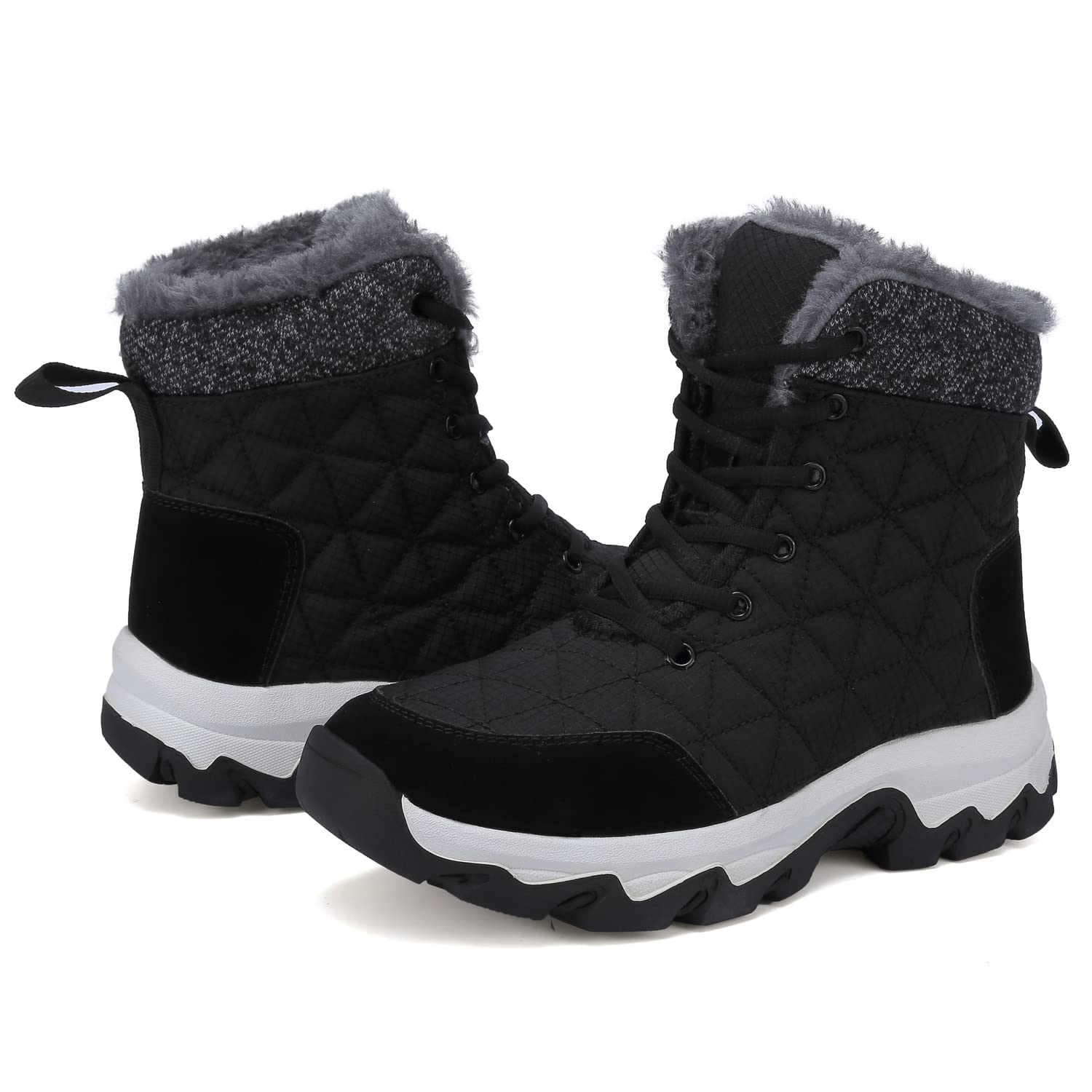 Dhinash Stivali da Neve Donna Stivaletti Uomo Stivali Invernali Impermeabile Stivali da Escursionismo Antiscivolo Caldo Pelliccia Foderati Scarpe da Neve 37-48EU