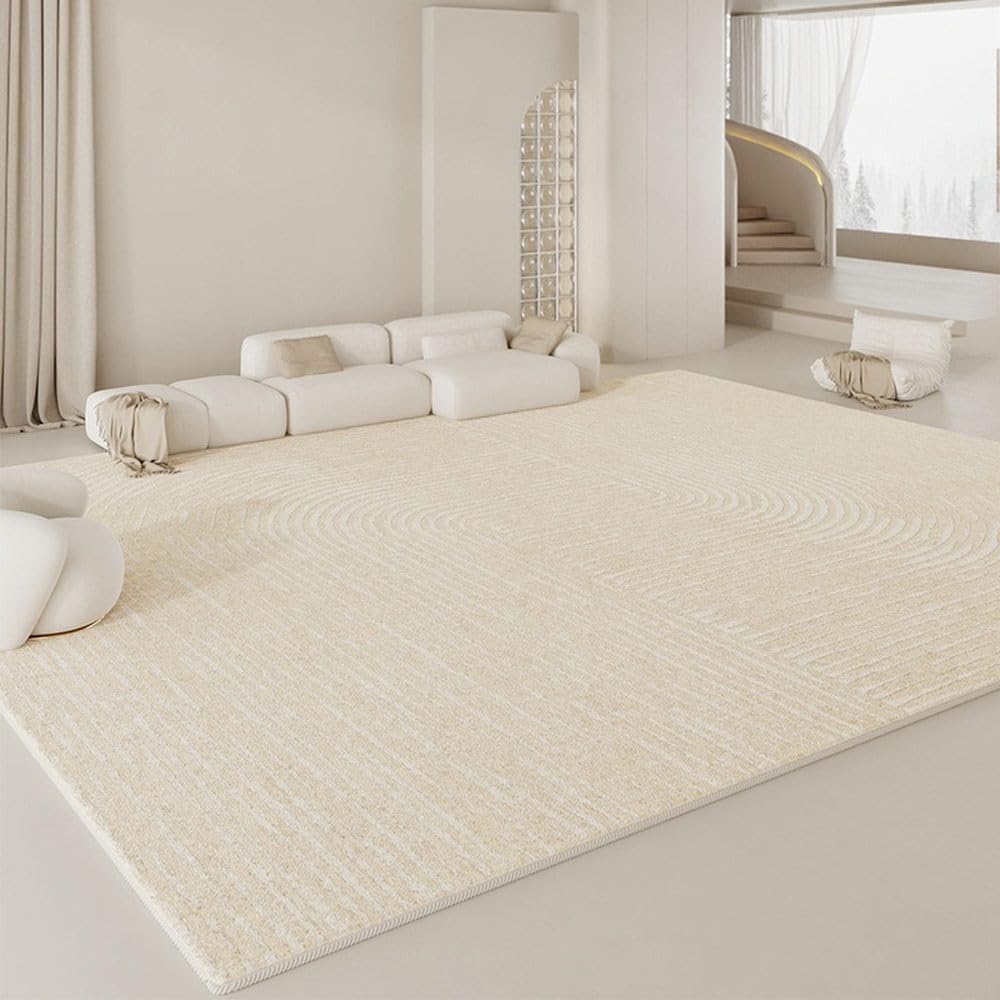 Tapis de décoration épais en peluche crème haut de gamme 120x160