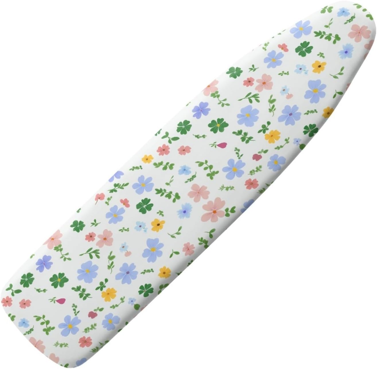 Padded Ironing Board Covers 18 X 49 Green Leaves Blue Flowers Ironing Board Pad and Cover Thick Replacement Drawstring Tightening & Lock, Easy Fit, Scorch & Stain Resistant, Non Slip