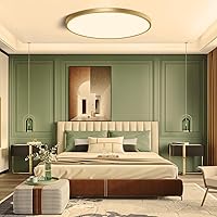 Vista 24 de 12 Inch Gold LED Ceiling Light, 3000K Warm White, 24W Gold Flush Mount Ceiling Light, 3200LM Round Low Profile Ceiling Lights for Bedroom, Living