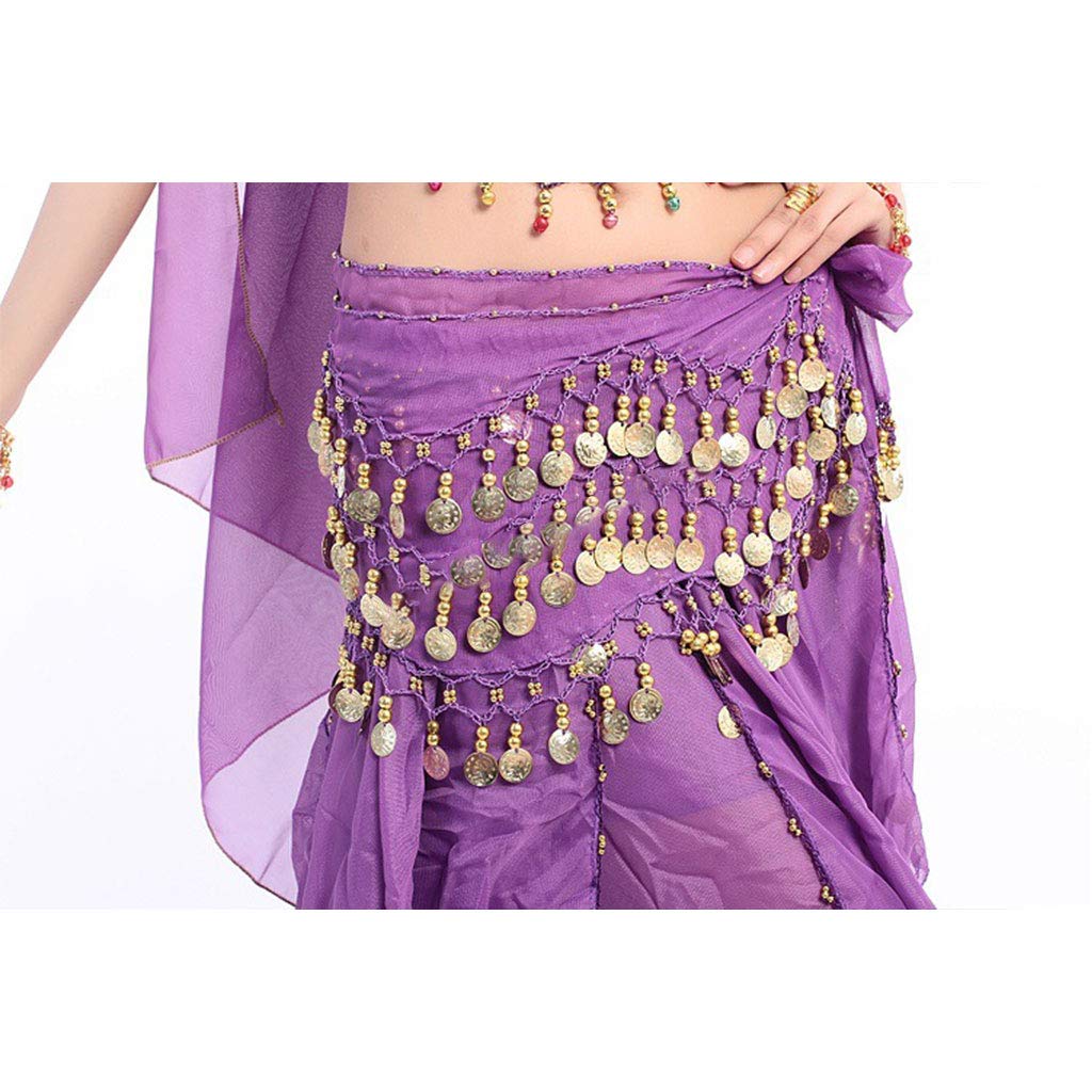 FHDFLYWomen's Belly Dancing Belt Belly Dance Belt Chiffon Waist Chain Belly Dance Hip Scarf Belt
