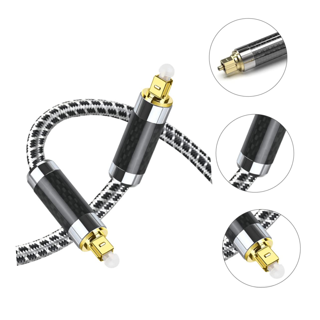 HOMSFOU Cavo Ottico Audio Digitale Nero 5 Metri in Fibra per Uscita