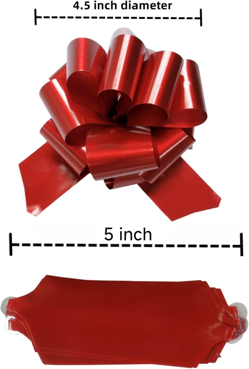 GYDbow 12Pcs 5 Inch Christmas Pull Bows - Premium Satin Ribbon Gift Wrapping Bows for Presents, Gift Baskets, Xmas Tree & Party Ornaments - Image 2