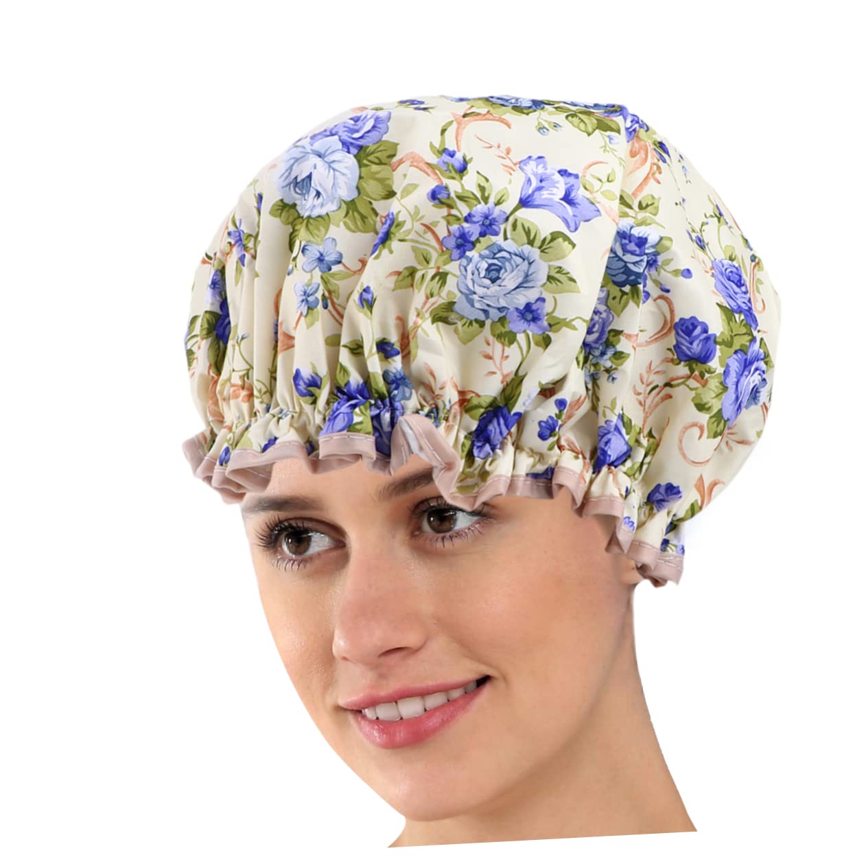 FOMIYES 9stücke Teiliges Wasserdichte Duschhaube Für Damen Doppellagige Peva-badekappen Mit Buntem Blumenmuster Wiederverwendbar Und Elastisch Für Haare Im Bad Oder Spa
