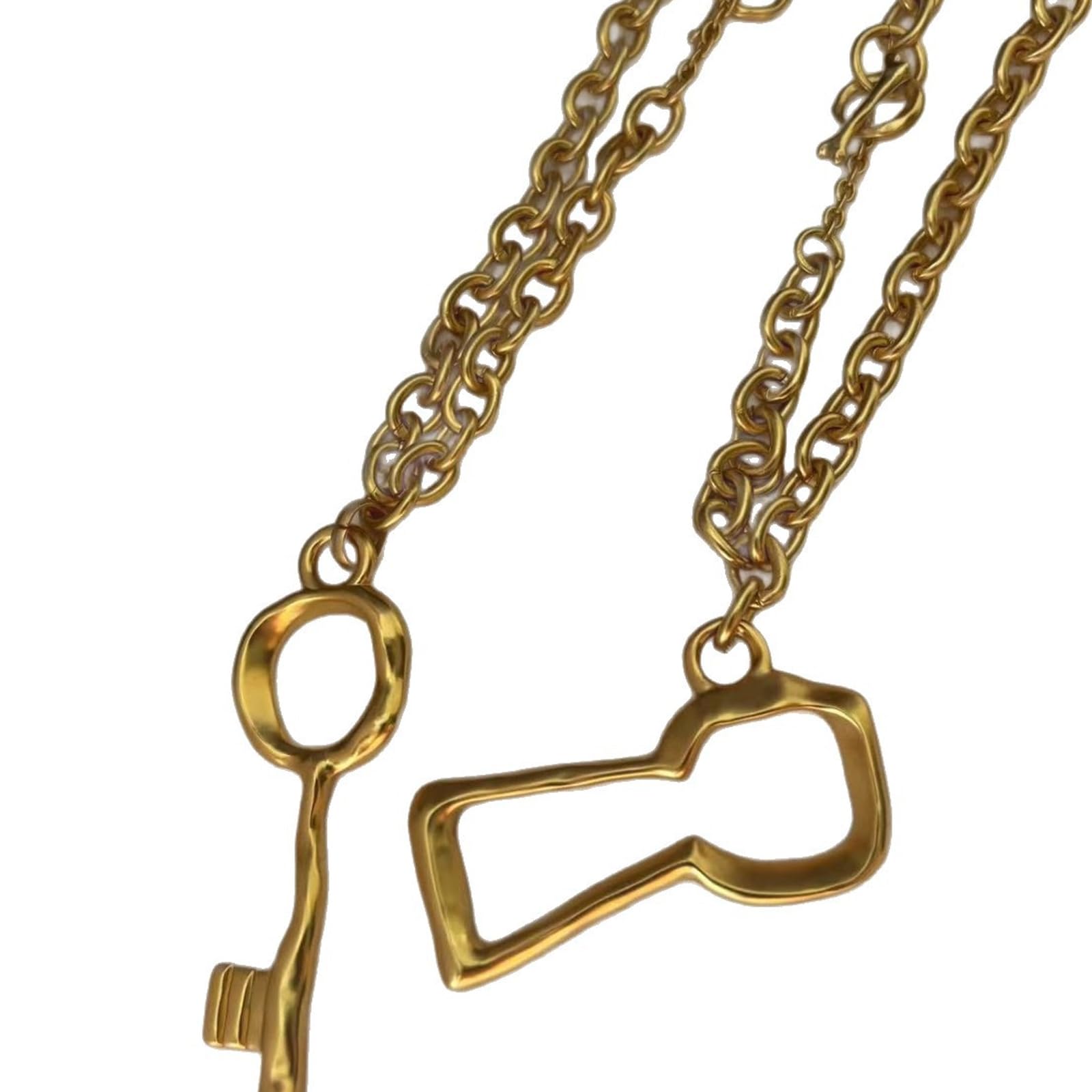 Llavero corazón pareja collar francés llave colgante cuello joyería elegante unisex ropa de cuello largo para él regalo de suministro para ella/él joyería