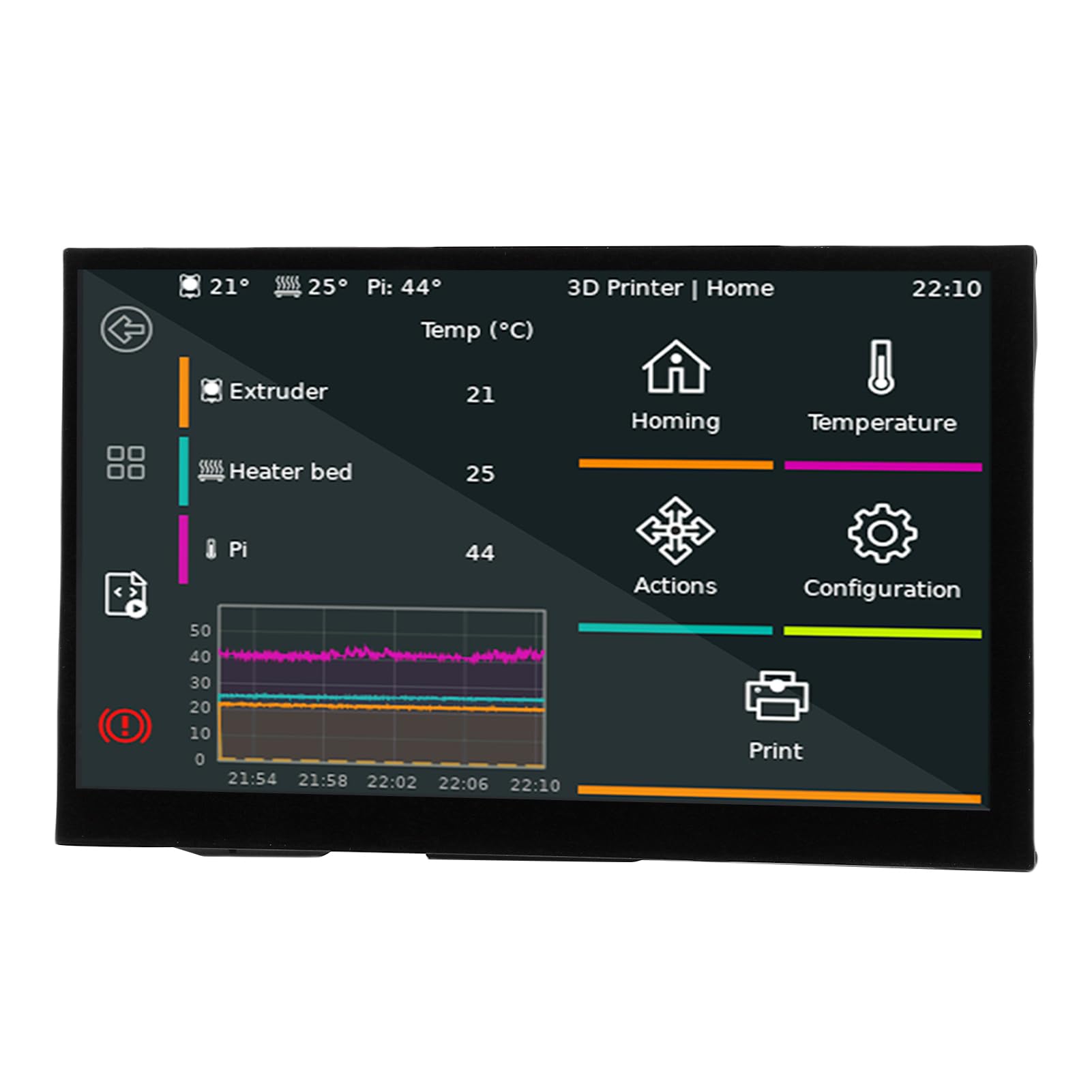 3D-Drucker-Display-Ersatz, 5-Zoll-Touchscreen für 3D-Drucker mit Klarer Visualisierung mit Einer Auflösung von 800 X 480