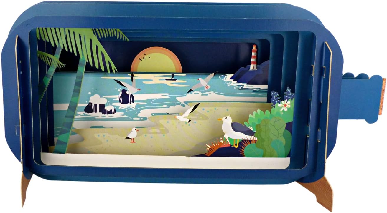 Message in a Bottle Greeting Cards - SEAGULLS ON THE BEACH