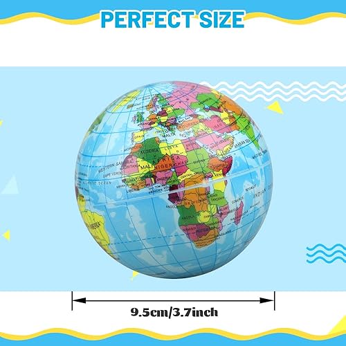 Miniatura 3 de Mini Earth - Pelotas blandas blandas de 3.7 pulgadas para niños y niñas, juguetes de geografía educativa, juguete de aprendizaje sensorial para
