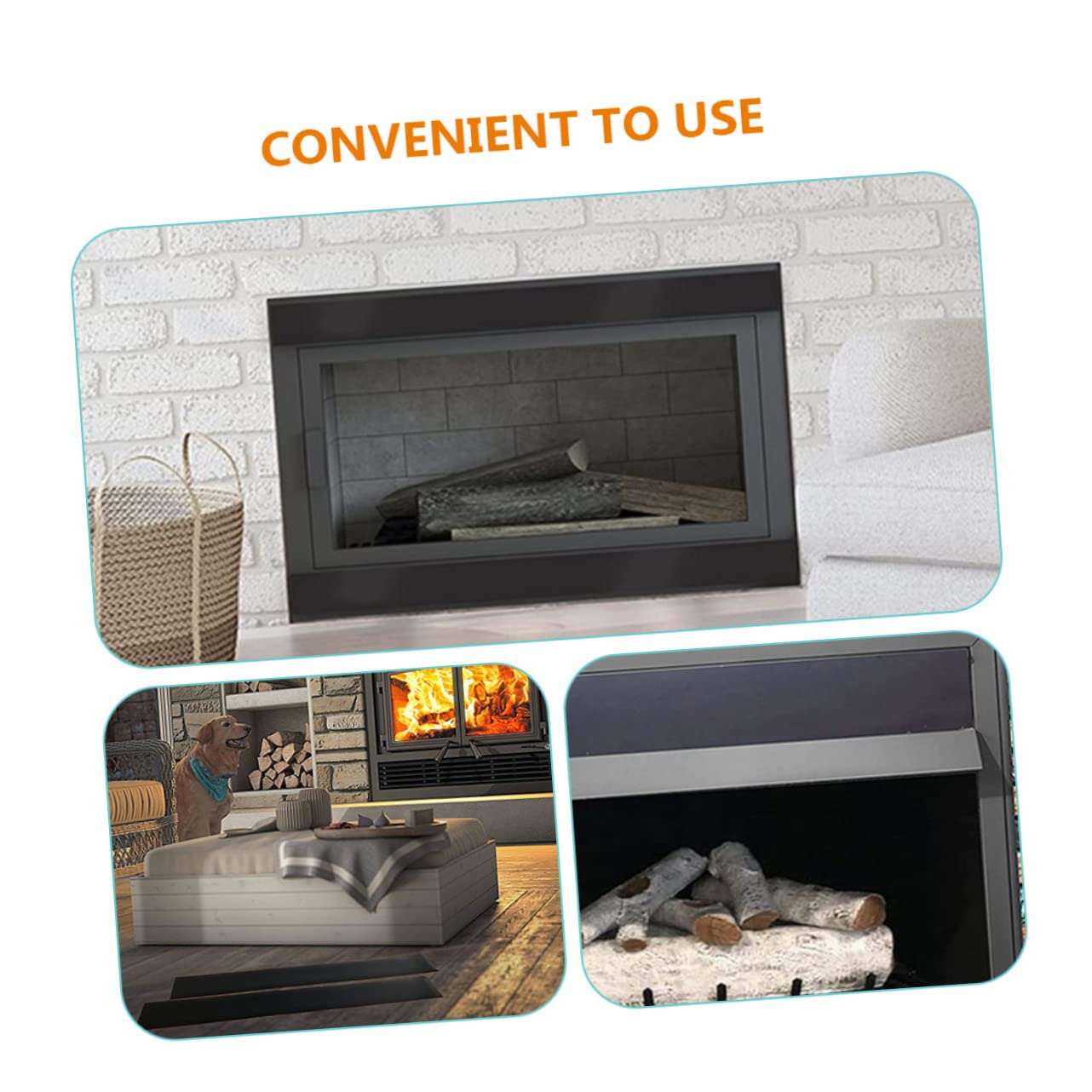 Copri Stufa Magnetico Nero 2 Pezzi, Gomma Magnetica | Caminetto Interno, Copertura per Aerazione, Riduce la Dispersione Termica, Accessori per Casa
