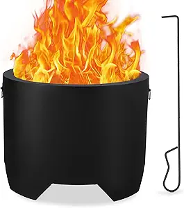 PioneerWorks Stove Bonfire, 20 Inch Smokeless Fire Pit with Removable Ash Pan, Portable Outdoor Fire Pit, Wood Burning Lightweight Fireplace, Ideal for for Backyard, Patio, Garden,19 lbs