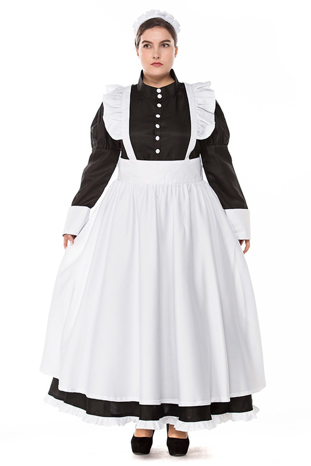Buy Big Extra Size Costume British Style Maid Costume Dress Coffee Shop