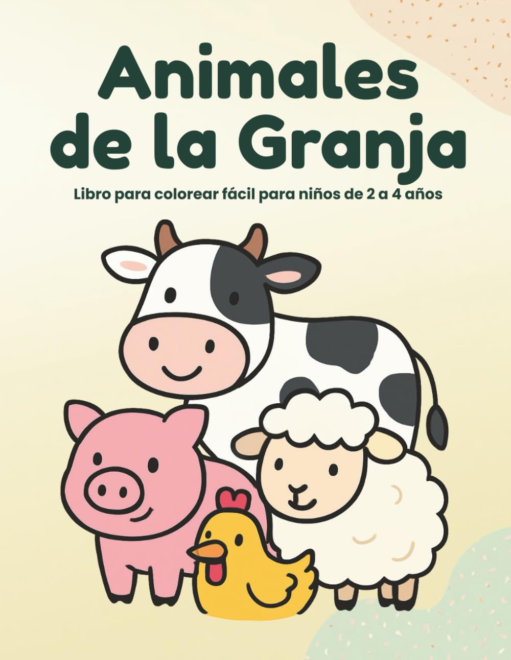 Animales de la Granja: Libro para colorear fácil para niños de 2 a 4 años