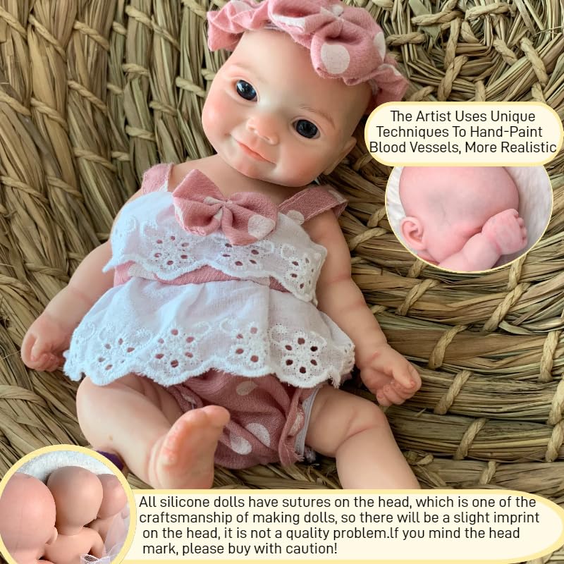 Muñeca Reborn Bebé Realista de Silicona 11 Pulgadas miniatura 3