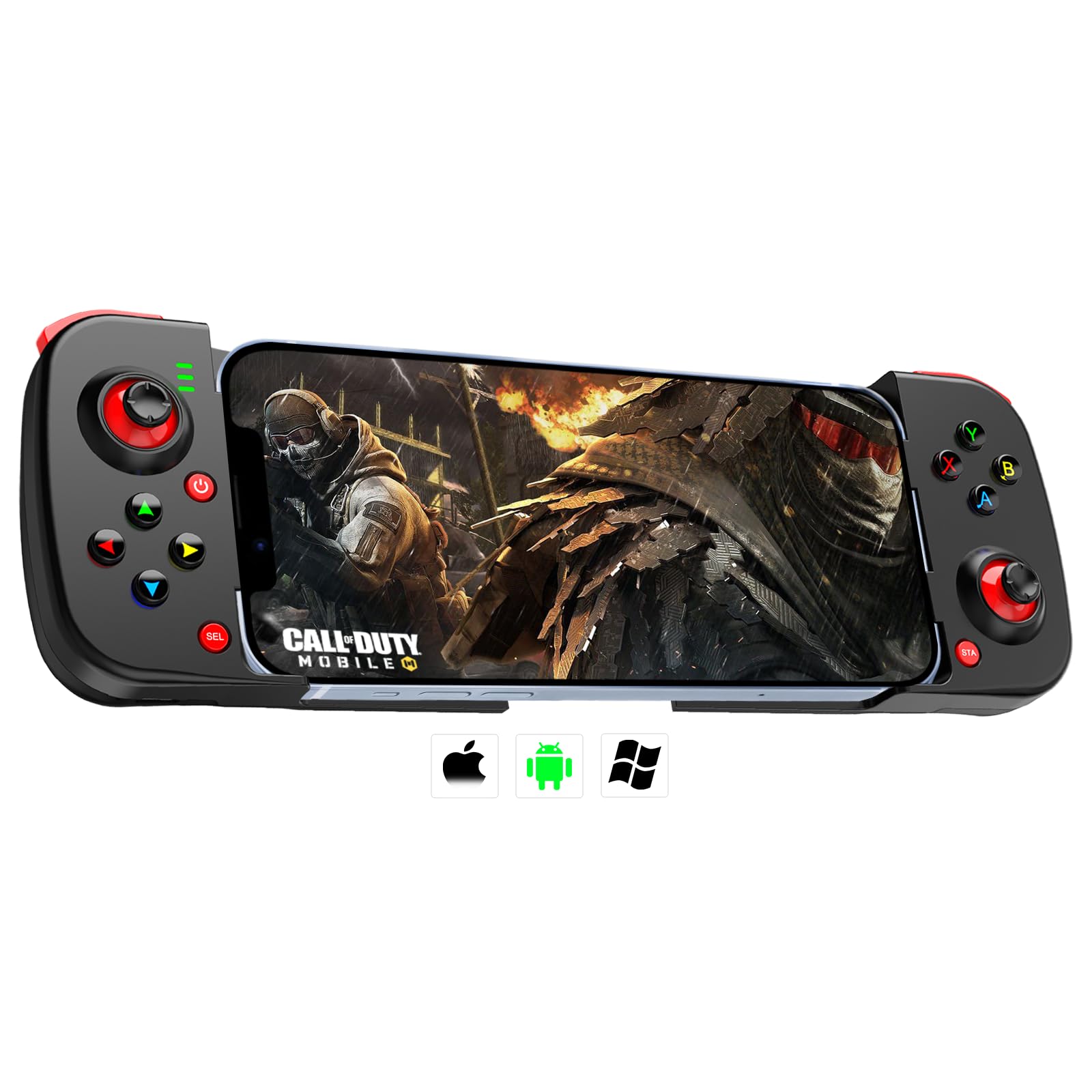 arVin Wireless Game Controller for iPhone/Android/PC, Bluetooth Mobile Gamepad Joystick for iPhone 14/13/12/11, Samsung, Xiaomi, Huawei, Realme, Motorola, with M1/M2 Programmable Button--Direct Play