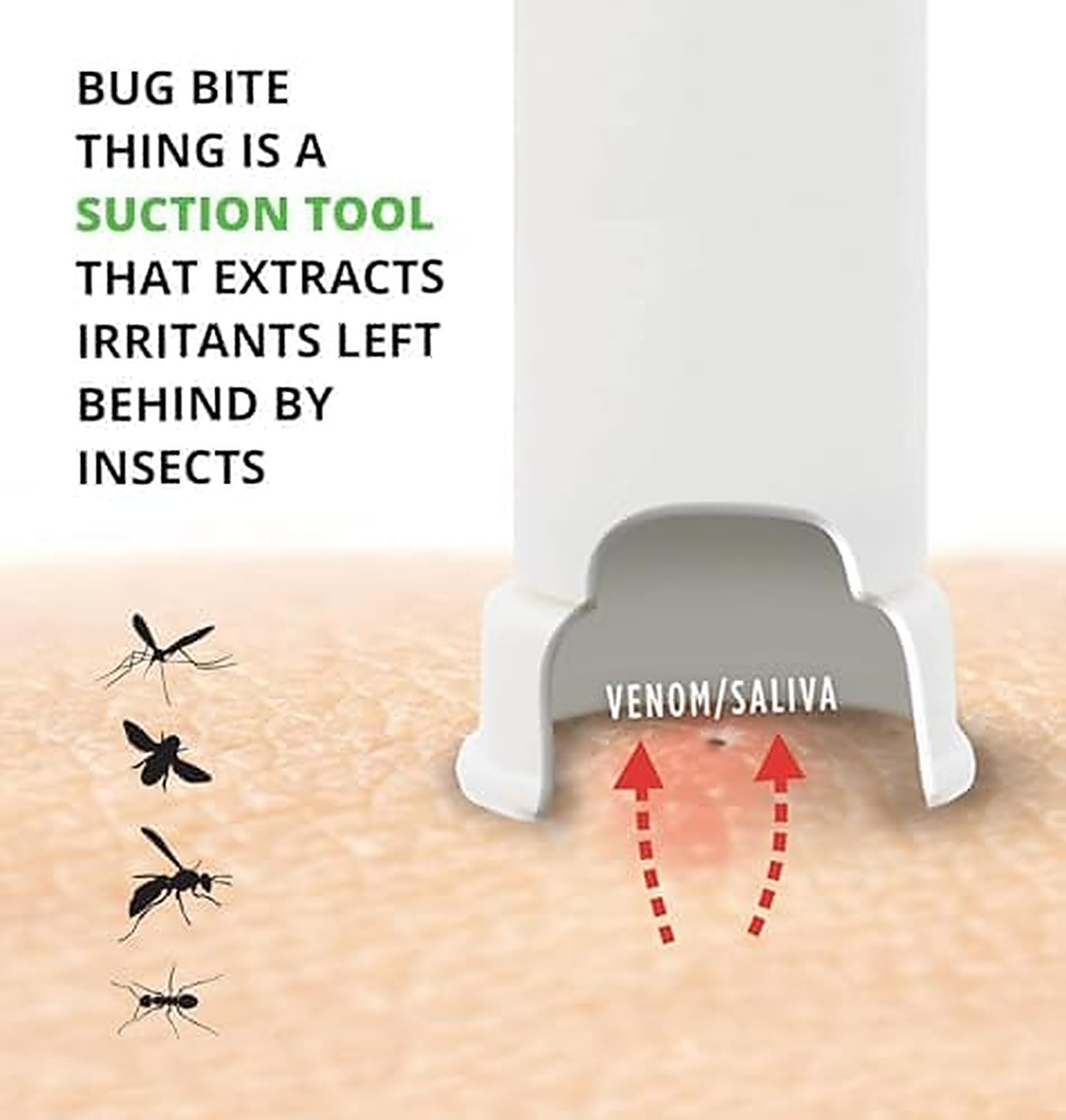 BUG BITE THING® L'originale dal 1983 | Strumento di aspirazione riutilizzabile senza sostanze chimiche | Dopo punture di zanzare, api e vespe | In caso di prurito causato da morsi