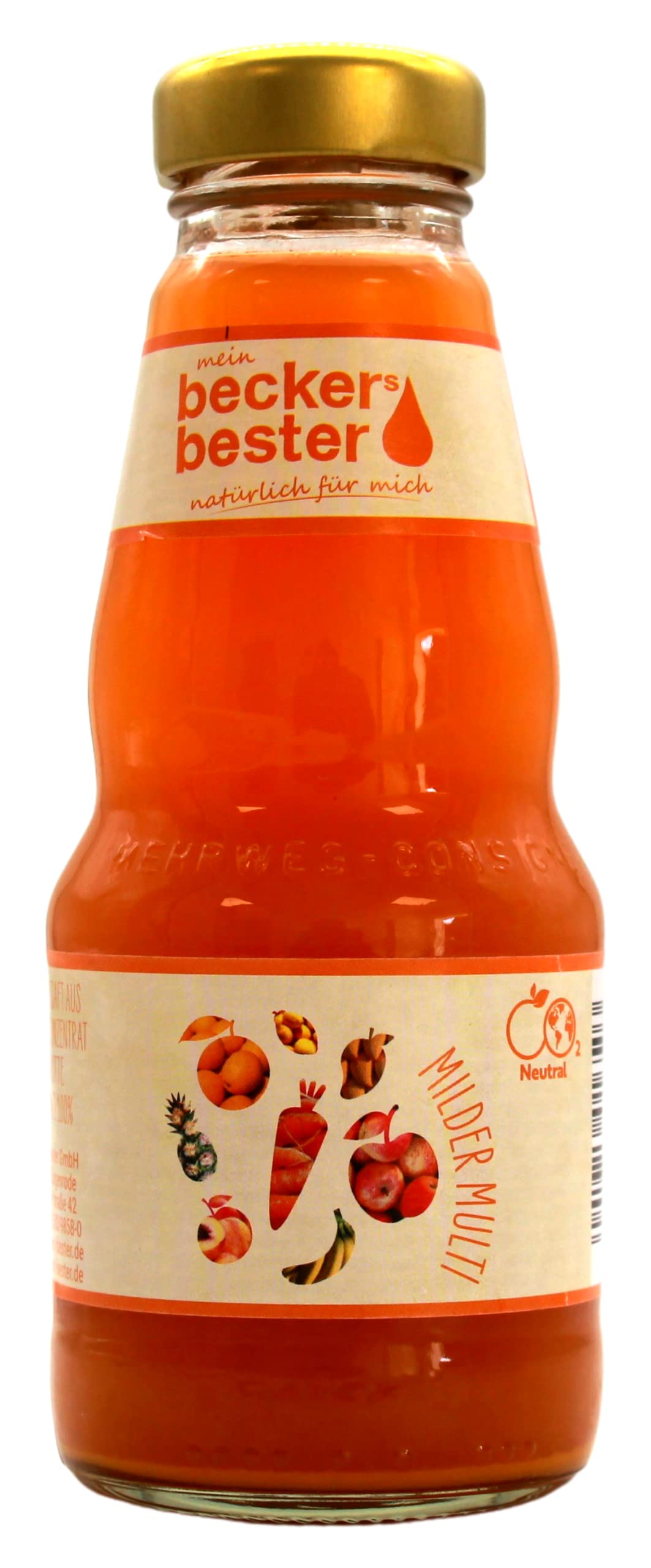 beckers bester Milder Multi Multivitaminsaft, 12er Pack (12 x 200ml) MEHRWEG