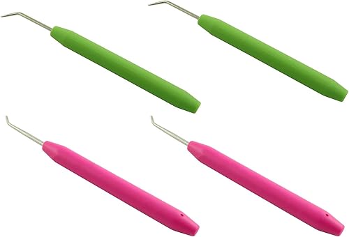 JCBIZ 4 accesorios de telar de tejer de ganchillo para herramientas de mano de bricolaje, 5.0 in de longitud, color rojo rosa y verde para sombreros