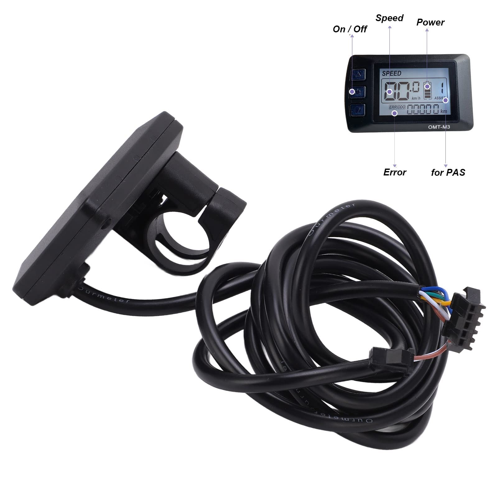 Misuratore di Visualizzazione per Bicicletta Elettrica 36V 48V Pannello di Controllo Display LCD OMT‑M36 Impermeabile Durevole per Bici Elettrica Display Bici Elettrica 36V 5 Pin