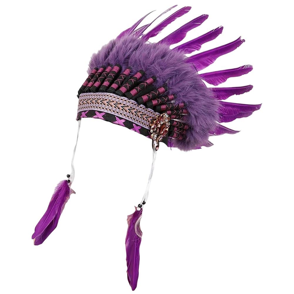 Coiffe en plumes stable et volumineuse style coiffe américaine pour soirée